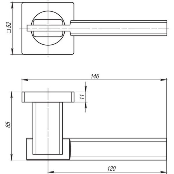 Ручка раздельная TRINITY SQ005-21CP-8 хром