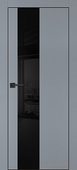 Дверь межкомнатная PX-6 черная кромка с 4-х ст. цвет Серый матовый