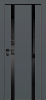 Дверь межкомнатная PX-9  черная кромка с 4-х ст. цвет Графит матовый