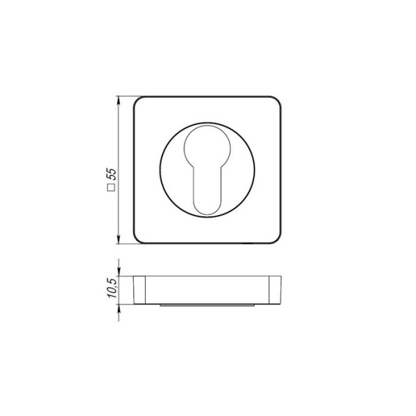 Накладка CYLINDER ET/SQ-21SN-3 матовый никель 2шт.