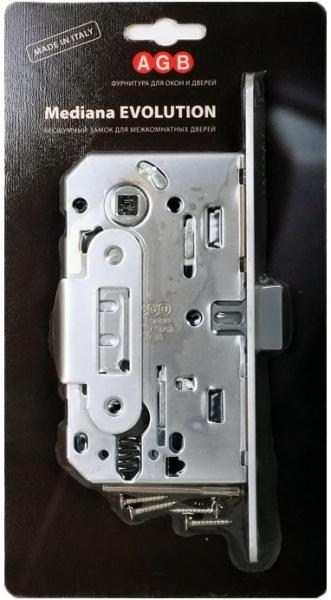 Корпус замка AGB (АГБ) под цил. MEDIANA EVOLUTION B01103.50.34.567 с отв. планкой B01000.13 (мат хром)