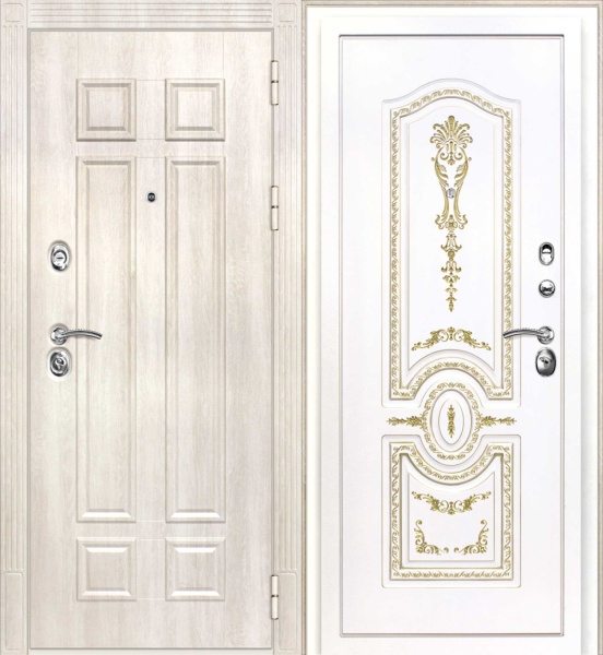 ДМ Гера-2 шагрень RAL1013(Дуб Филад. кремФЛ-2507/Smalta-11 эмальRal1013 Cл.кость пат.зол.)960 ПР