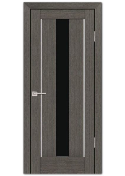 Дверь межкомнатная PS-02 цвет Грей Мелинга (Черный лакобель)