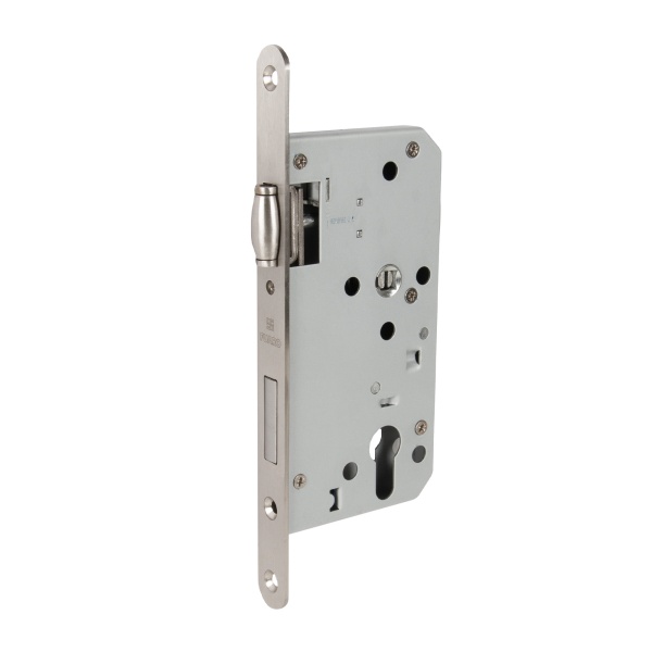 Замок Fuaro (Фуаро) врезной DD.INOX/C-55.72/R с роликовой защелкой (лиц.планка 20 мм)