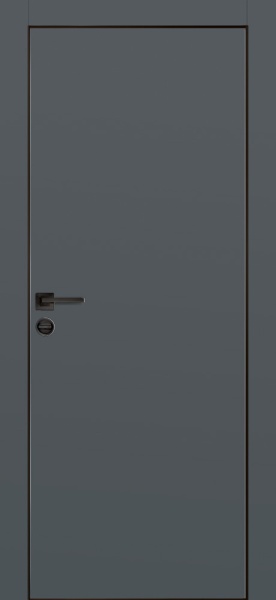 Дверь межкомнатная PX-1 черная кромка с 4-х ст. цвет Графит матовый