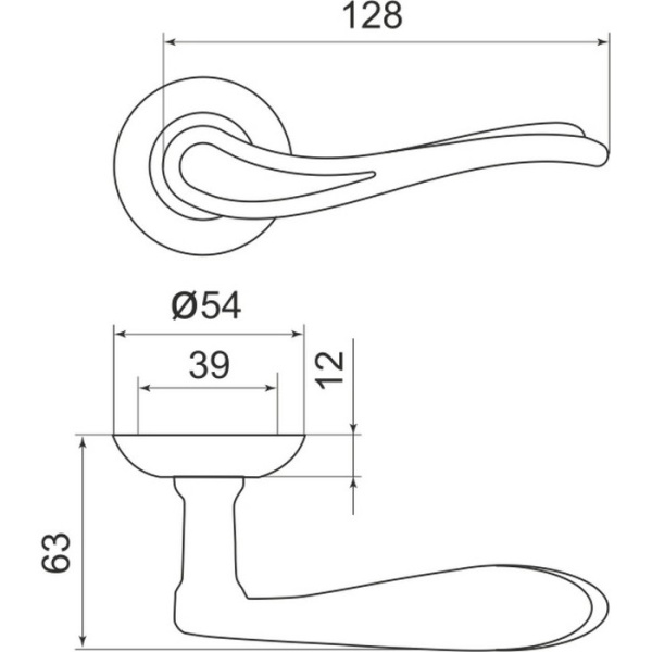 Ручка раздельная Octan LD64-1SG/GP-4 мат золото/золото