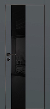 Дверь межкомнатная PX-6 черная кромка с 4-х ст. цвет Графит матовый