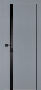 Дверь межкомнатная PX-8  черная кромка с 4-х ст. цвет Серый матовый