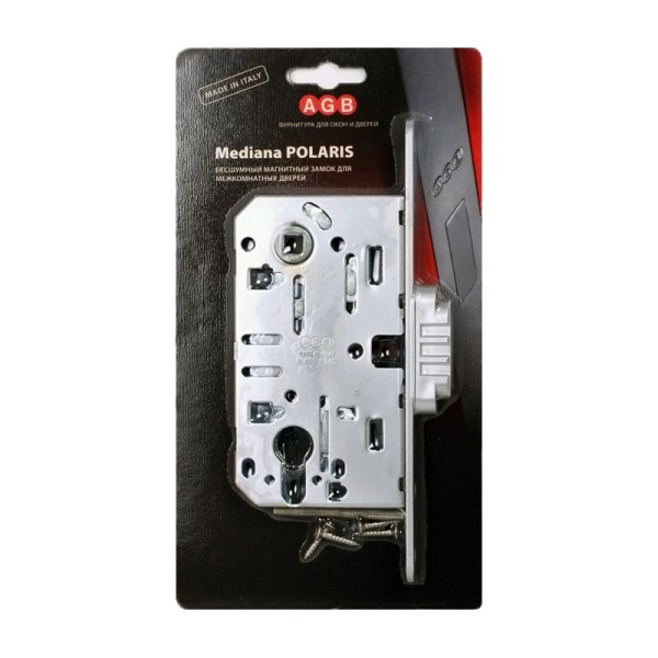 Корпус AGB (АГБ) замка магнит. под цил. MEDIANA POLARIS B06103.50.06.567 с отв. планкой B02402.05 (ник)