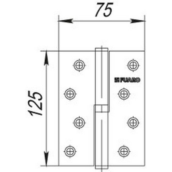 Петля съемная IN5430SR SN правая (413-5 125x75x2,5) мат. никель
