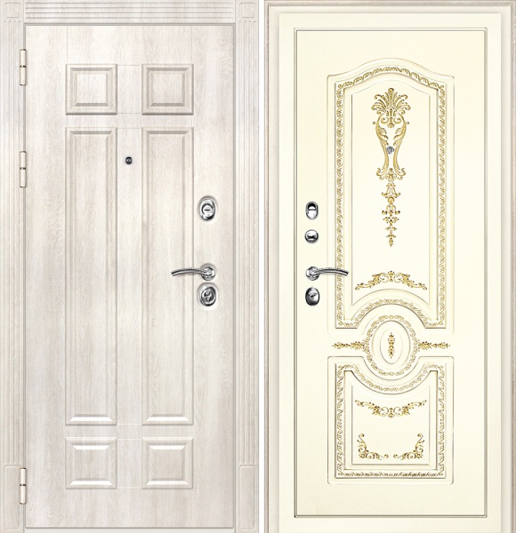 ДМ Гера-2 шагр.RAL1013замки Kale(Дуб Филад. кремФЛ-2507/Smalta-11эмальRal1013 Cл.кос. пат.зол.)960ПР