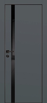 Дверь межкомнатная PX-8  черная кромка с 4-х ст. цвет Графит матовый