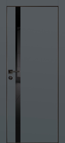 Дверь межкомнатная PX-8  черная кромка с 4-х ст. цвет Графит матовый