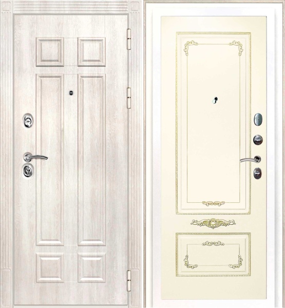 ДМ Гера-2 шагр.RAL1013замки Kale(Дуб Филад.кремФЛ-2507/Smalta-09эмальRal1013Cл.кость пат.зол.) 960ПР