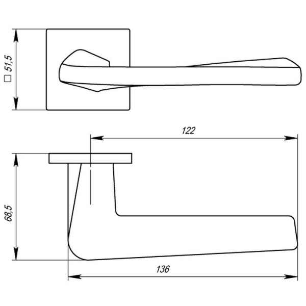 Ручка раздельная TORSO USS BL-26 Черный