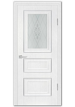 Дверь межкомнатная PSB-29 цвет Пломбир (Сатинат, пескоструйная обработка)