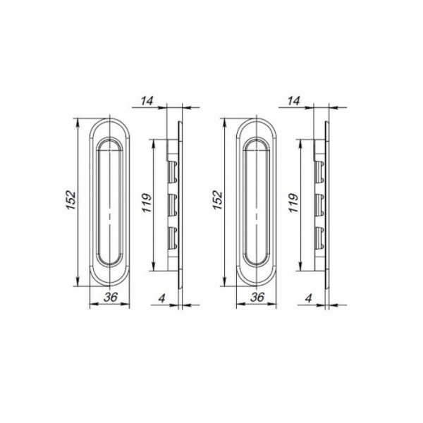 Ручки для раздвижных дверей Soft LINE SL-010 AB