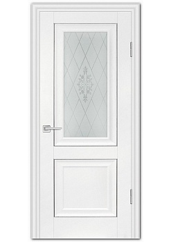 Дверь межкомнатная PSB-27 цвет Пломбир (Сатинат, пескоструйная обработка)