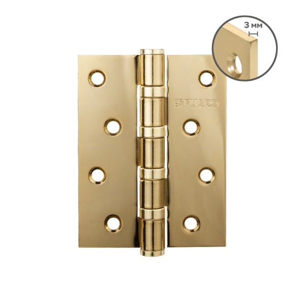 Петля Fuaro (Фуаро) универсальная HEAVY IN4400U GOLD-24 (золото 24K) 100х75х3 мм