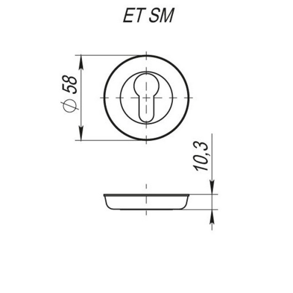 Накладка под цилиндр ET SM GOLD-24 золото 24К