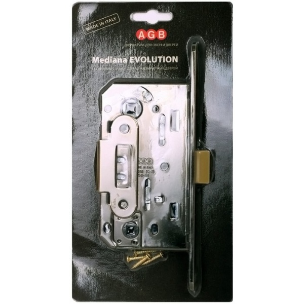 B01102.50.34.567 Защелка врезная WC (матовый хром) MEDIANA EV. (инд.упак+B01000.13)