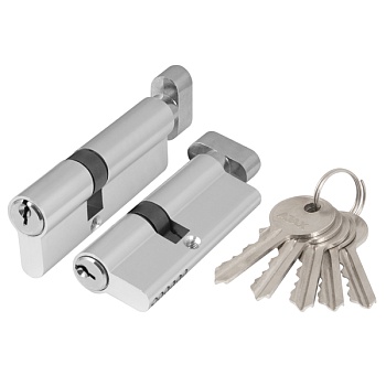 Цилиндровый Ajax (Аякс) механизм (AX102/70) AX1002Knob70 (35+10+25) CP хром с вертушкой