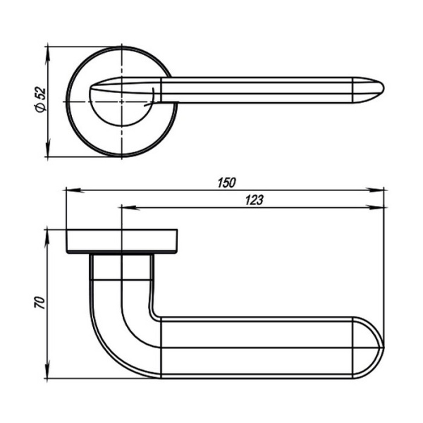 Ручка раздельная EXCALIBUR URB4 OB-13 Античная бронза
