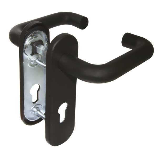 Ручка Fuaro (Фуаро) дверная FP.DH172.0433 NE (DH-0433 NE) (9x130) с пружиной BL-24 черный