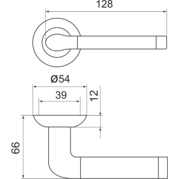 Ручка раздельная Stella LD28-1SN/CP-3 матовый никель/хром TECH (кв. 8x140)