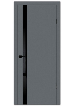 Дверь межкомнатная PSC-10 цвет Графит (Черный лакобель)
