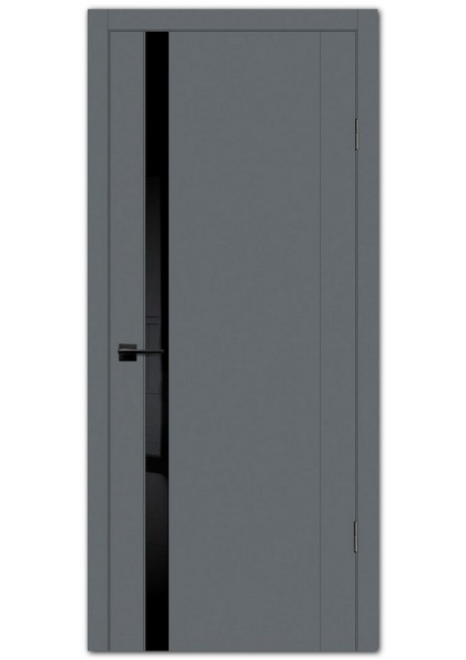 Дверь межкомнатная PSC-10 цвет Графит (Черный лакобель)