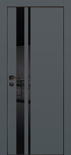 Дверь межкомнатная PX-16 черная кромка с 4-х ст. цвет Графит матовый