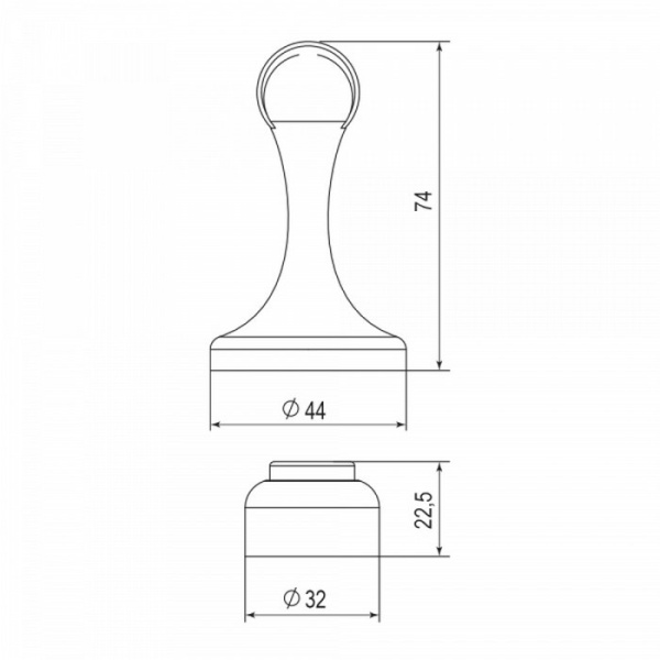 Упор дверной магнитный DSM-45 ABG-6 зеленая бронза