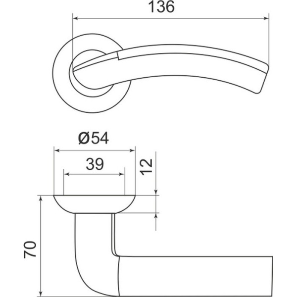 Ручка раздельная Libra LD27-1SN/CP-3 матовый никель/хром