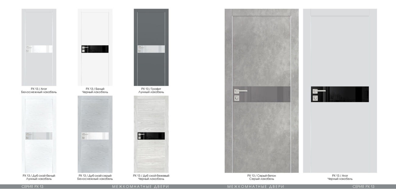 PX13 Межкомнатная дверь модель PX-13 AL кромка с 2-х ст. имеет прочное каркасное полотно с внутренним наполнением из сотопанели. А также, эта модель обрамлена алюминиевой кромкой с целью защиты от внешних физический повреждений. Возможно исполнение полотен с окрашенной кромкой анодированным методом. <a href="#opisglav">Подробнее</a>