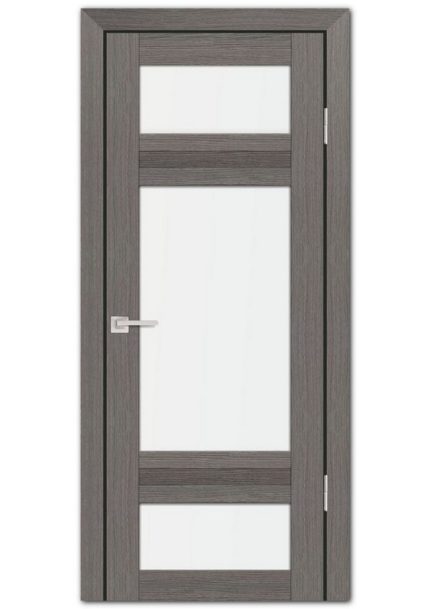 Межкомнатные двери модель PS-06 Грей Мелинга Белый сатинат