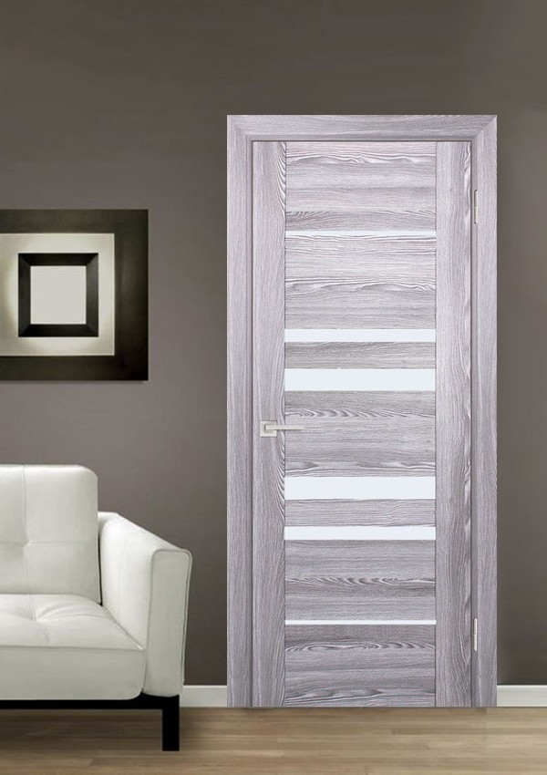 dveri mezhkomnatnyie dveri ekoshpon pvh model psk 4 rivera grey belyiy lakobel stil hay tek 01 Межкомнатная дверь модели PSK-4 изготавливается с применением бескромочной технологии. Покрытие - НАНОТЕКС с ярко выраженным рисунком фактуры натурального дерева, стойчивое к механическому воздействию и солнечным лучам, не боится влаги. В полотнах используются двойные стекла LACOBEL или зеркальные тонированные вставки, что визуально увеличивает пространство и делает дизайн интерьера более необычным. <a href="#opisglav">Подробнее</a>