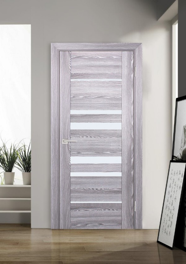 dveri mezhkomnatnyie dveri ekoshpon pvh model psk 4 rivera grey belyiy lakobel stil hay tek 02 Межкомнатная дверь модели PSK-4 изготавливается с применением бескромочной технологии. Покрытие - НАНОТЕКС с ярко выраженным рисунком фактуры натурального дерева, стойчивое к механическому воздействию и солнечным лучам, не боится влаги. В полотнах используются двойные стекла LACOBEL или зеркальные тонированные вставки, что визуально увеличивает пространство и делает дизайн интерьера более необычным. <a href="#opisglav">Подробнее</a>