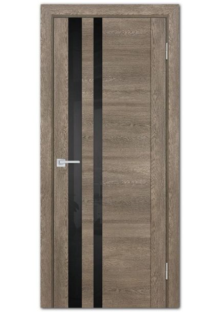 Межкомнатные двери модель PSN-12 Бруно антико Черный лакобель