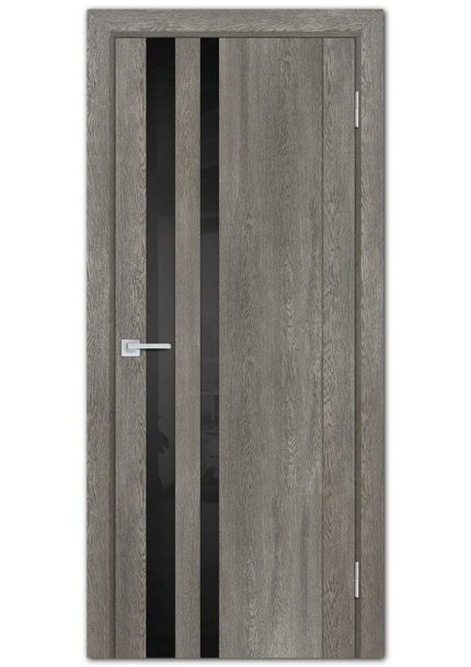Межкомнатные двери модель PSN-12 Гриджио антико Черный лакобель