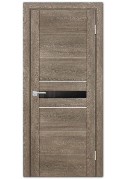 Межкомнатные двери модель PSN- 3 Бруно антико Черный лакобель