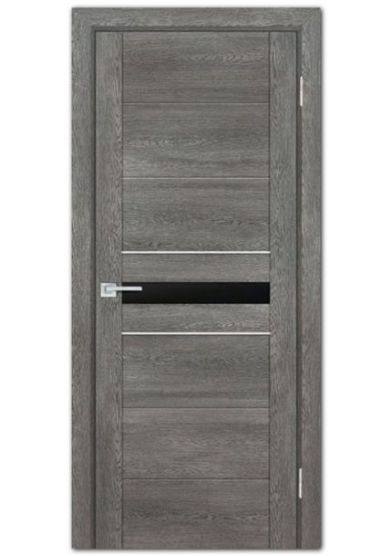 Межкомнатные двери модель PSN- 3 Гриджио антико Черный лакобель