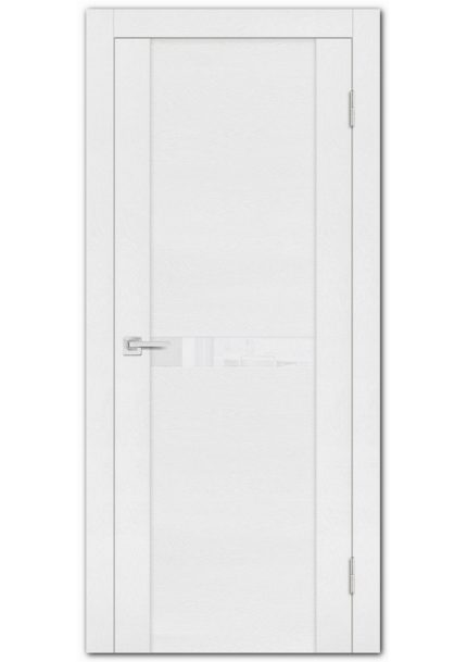 Межкомнатные двери модель PST-3 белый ясень Белоснежный лакобель