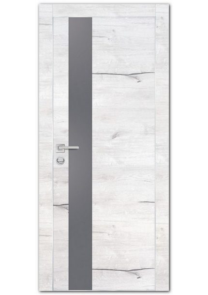 Межкомнатные двери модель PX-10 AL кромка с 4-х ст. Дуб арктик Серый мателак