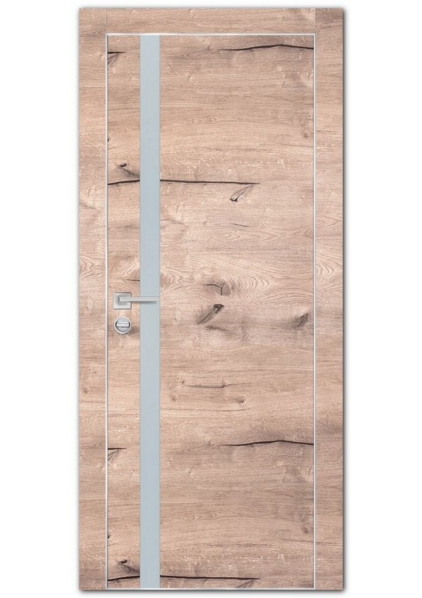 Межкомнатные двери модель PX-8 AL кромка с 4-х ст. Дуб пацифик Лунный мателак