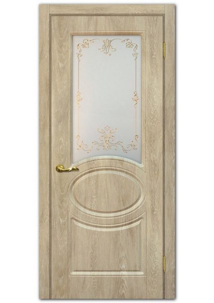 Межкомнатные двери модель Сиена-1 Дуб песочный Сатинат