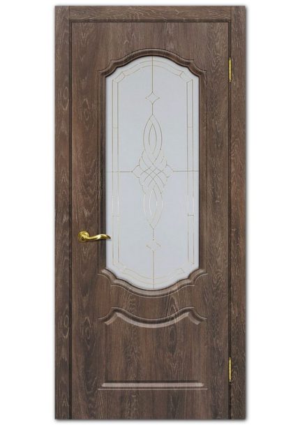 Межкомнатные двери модель Сиена-2 Дуб корица Сатинат
