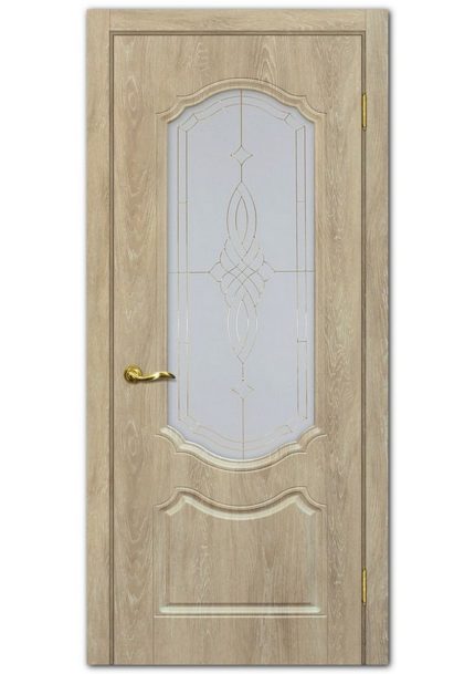 Межкомнатные двери модель Сиена-2 Дуб песочный Сатинат