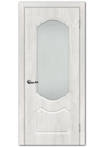 Межкомнатные двери модель Сиена-2 Дуб жемчужный Сатинат