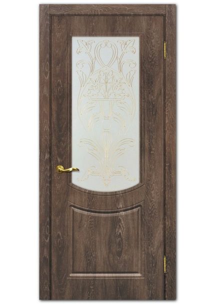 Межкомнатные двери модель Сиена-3 Дуб корица Сатинат